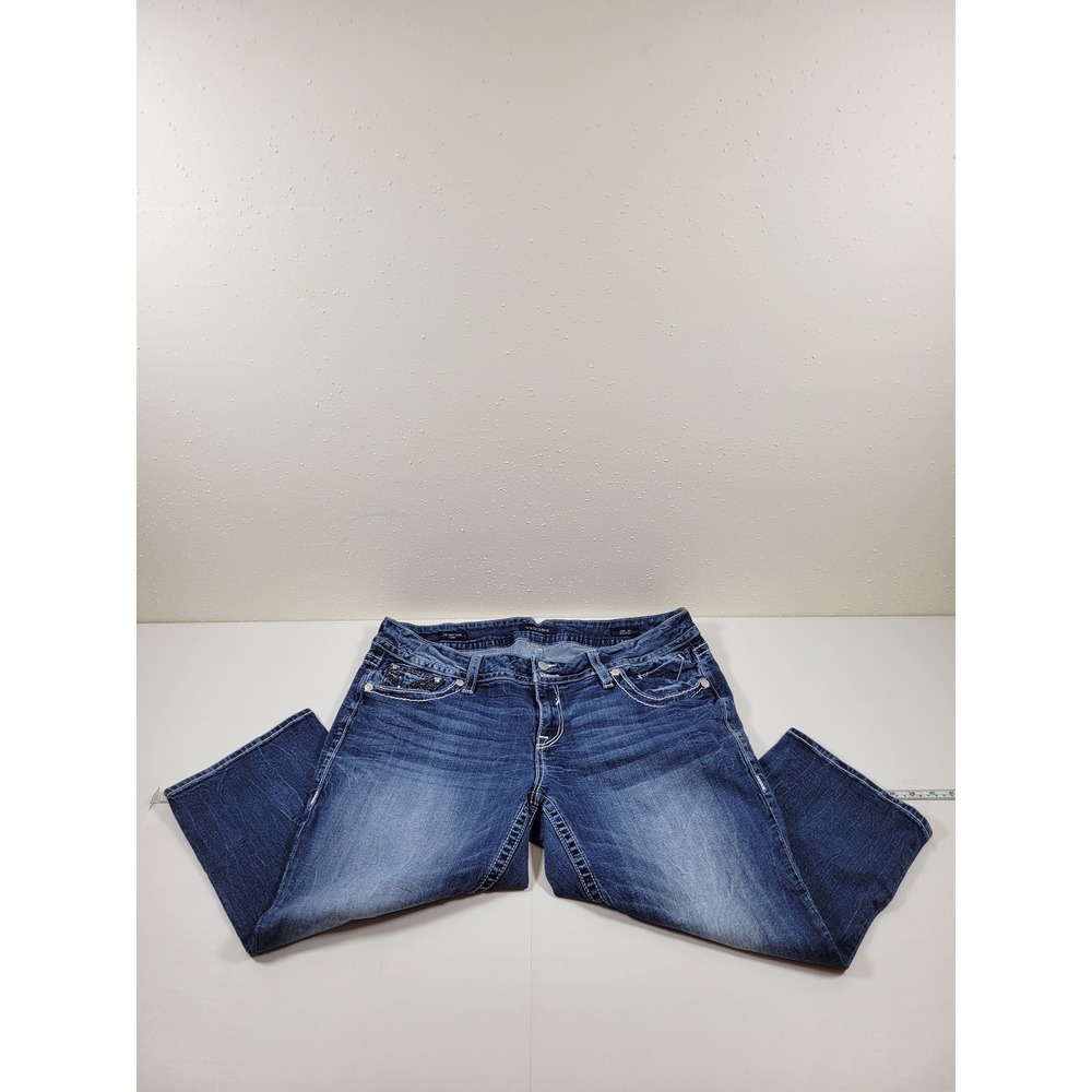 Vigoss The New York Capri‎ Jeans Womens 20 Blue Excellent Embellished Mid Rise